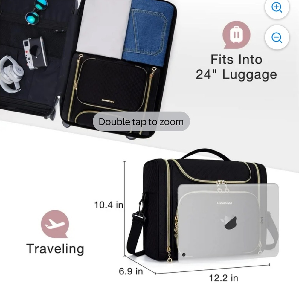 BAGSMART Quilted Black Travel Bag - Picture 11 of 11